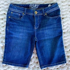 psny dark wash bermuda shorts